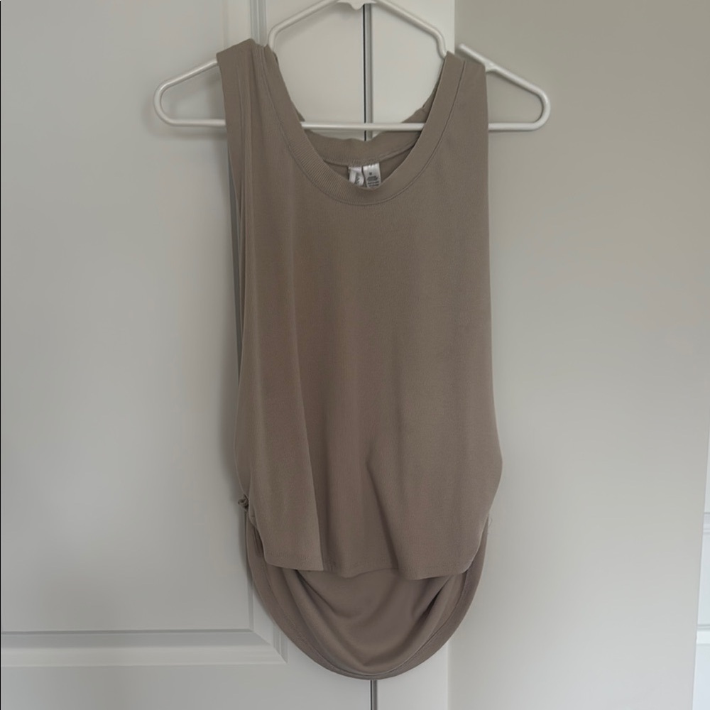 Wishlist Cream Asymmetrical Sleeveless Tank Top